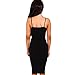 YS.DAMAI Women's Sexy Deep V Neck Sleeveless Spaghetti Strap Bodycon Wrap Dress Front Slit Bandage Midi Club Dress(Black,M)