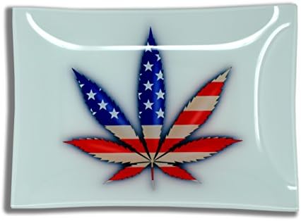 Patriotic Leaf Glass Rolling Tray by Tray Manifeek
