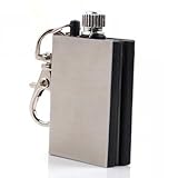 Elecday Camping Emergency Survival Flint Match, Waterproof Stainless Steel Housing And ABS Body, Silver