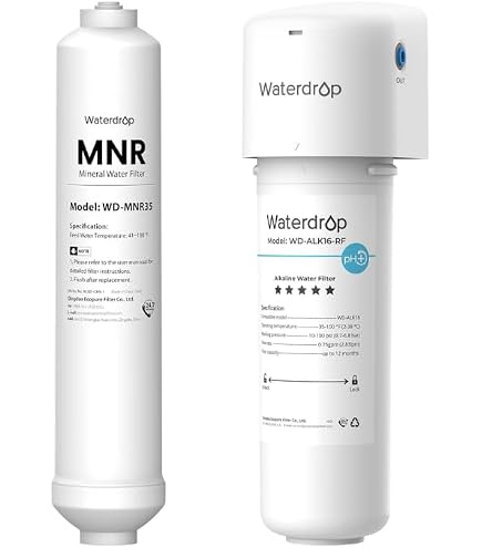 Waterdrop Remineralization Inline Water Filter - 1/4" Quick Connect, Adds Minerals Post-RO