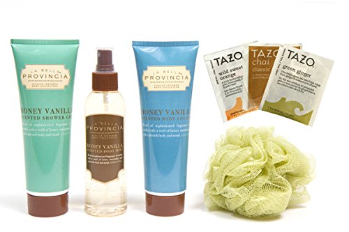 image for Golden Gift Box Peace and Relaxation Spa Bath Gift Set with 4pc Honey 