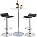 DUHOME 2 PCS Contemporary Counter Bar Stool Curved Swivel Adjustable Barstools (Black)