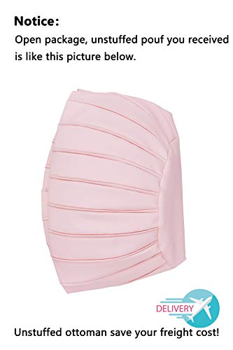 Comfortland Unstuffed Round Pouf Foot Stool for Christmas Medium Storage Ottoman Seat Decorative Bean Bag Floor Chair Foot Rest Pillow for Living Room, Bedroom, Kids Room and Wedding (Pink)