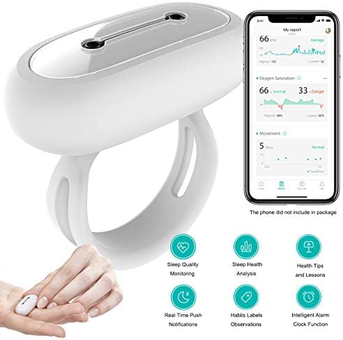 SLEEPON Sleep Monitor, Helps Detect Sleep Abnormalities - Family Sleeping Health Tracker with Heart Rate, Blood Oxygen Saturation, Breathing Tracking and A Real-Time Low Oxygen Alert for iPhone 5 678X