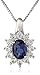 Amazon Essentials Sterling Silver Created Blue Sapphire and Created White Sapphire Oval Pendant Necklace, 18