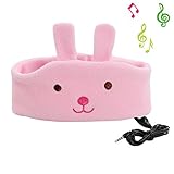 Children Headphone, Kids Music Headphone Headband, Comfortable Volume-Limited Soft Fleece Baby Headphone - (Pink Rabbit)
