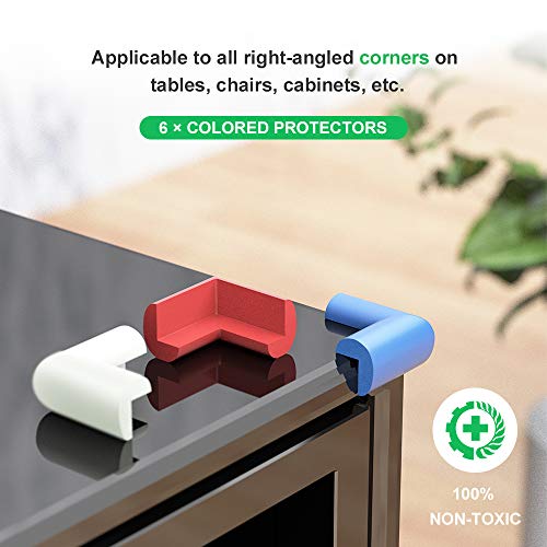 Baby Proofing Set (36 Pcs) - 10 Safety Locks (2 Types), 16 Corner Guards (10 Clear, 6 Colored), 10 Outlet Plug Covers - Best Value Guaranteed