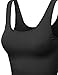 Solid Sleeveless Scoop Neck Lace Hem Crop Tank Tops Black Size L