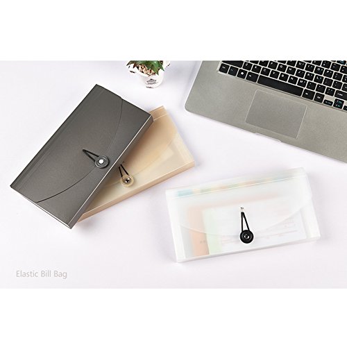 Oak-Pine 13 Pocket Expanding Check Bill File Folder Small Accordion File Folder Expandable Card Ticket Holder File Storage Folder Plastic Business Document Organizer Wallet Case(Khaki)