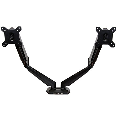 StarTech.com Dual Monitor Arm  - USB Hub and Audio Ports in Base - Monitors up to 30' - VESA Monitor Stand Desk Mount
