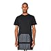 Pizoff Mens Unisex Fashion Patch Faux Leather Extended Long Side Zipper T Shirt