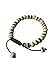 Tibetan Mala Yak Bone Embedded Medicine Wrist Mala for Meditation Handmade Draw String Silk Pouch