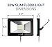Hyperikon Outdoor LED Flood Light 30W, Security Light, Crystal White Glow 5000K