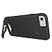 iPhone 7 Case, Bastex Hybrid Slim Fit Black Rubber Silicone Cover Hard Plastic Black Brushed Metal Design Kickstand Case with Hidden Credit Card Slot for Apple iPhone 7