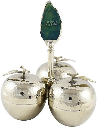 Centerpiece Bowls 7.90 inches, Apple, Serving Bowl, Serveware, Copper, Snack, Decorative Bowls, Cake Stands, Snack Trays, Macaron Stands, Appetizer Plate, Turkish, Coffee Table Styling, Blue Gemstone