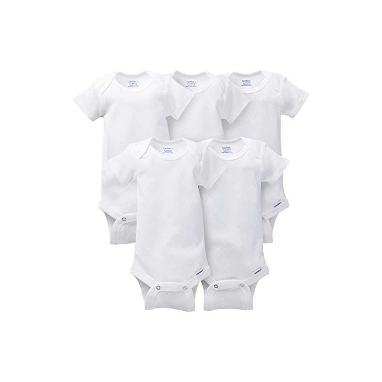 Gerber unisex-baby 5-pack Solid Onesies Bodysuits
