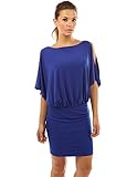 PattyBoutik Women's Cold Shoulder Batwing Blouson Dress