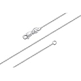 BORUO 925 Sterling Silver Cable Chain Necklace| Waterproof 14K Gold Plated Cable Chain | 1mm 1.5mm Italian Silver Necklace with Lobster Claw Clasp 14-30 Inch