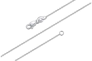 BORUO 925 Sterling Silver Cable Chain Necklace| Waterproof 14K Gold Plated Cable Chain | 1mm 1.5mm Italian Silver Necklace with Lobster Claw Clasp 14-30 Inch