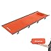 KingCamp Ultralight Camping Cot, Portable Folding Tent Camping Bed, Heavy Duty Sleeping Bed with Pillow for Adults Outdoor Backpacking Travel Hiking, Supports 350LBS, Orange