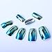 Ecbasket 24 Pcs Full Cover Metallic Green Changing Colors Pre-designed Nail Art Tips + 1 Pcs 20 Counts Nail Adhesive Stickers for Free ,Gift for Thanksgiving Day