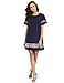 Floerns Women's Embroidered Short Sleeve Casual Shirt Swing Dress Navy S