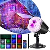 LYRABAY Christmas Outdoor Projector Laser Lights, Meteor Shower with Ocean Wave, LED Light Proejctor for Party, Halloween Landscape Decoration