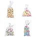 Cellophane Bags，200pcsTreat Bags with 200 Twist Ties 5 Mix Colors Good for Bakery, Cookies, Candies,Dessert，Popcorn (4'' x 6'')