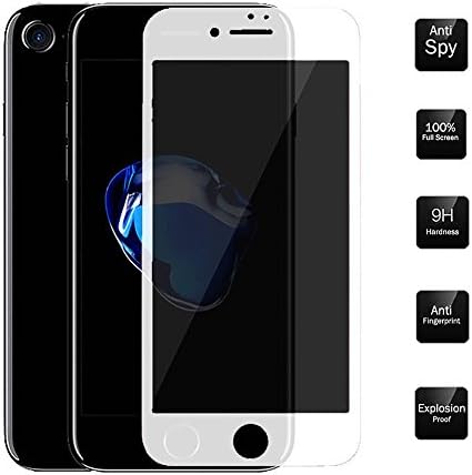 iPhone 7/ IPHONE 8 Privacy Anti-Spy Screen Protector Shield 3DTouch Anti-Peep Anti-Glare Edge to Edge Full Cover Tempered Glass Film Screen Protector [Anti-Fingerprint] [Bubble Free] [Anti-Scratch]