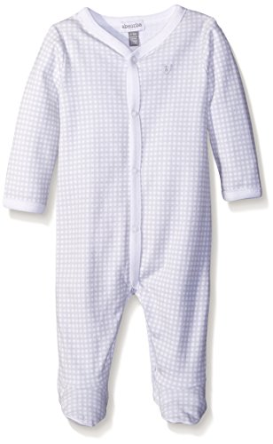 absorba Unisex-Baby Grey Check Footie,Gray,3-6 Months