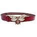 MoYoTo Women 1.10″ Thin Genuine Leather Fashion Bee Designer Buckle Belt With Pearl (Red)