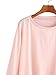 SweatyRocks Women's Striped Long Sleeve Crewneck Crop Top Sweatshirt Pink S