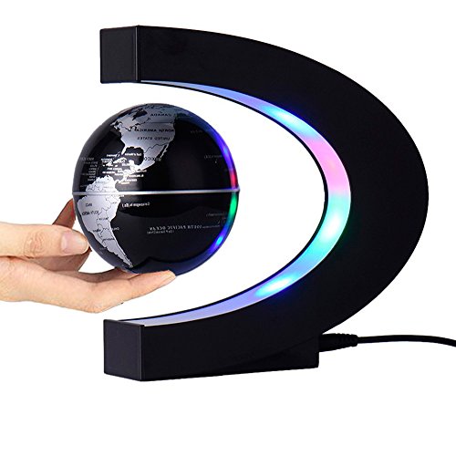 Magnetic Levitation Floating Globe 3 inch with LED Lights C Shape World Map for Desk Decoration