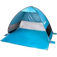 SimbaLux Pop Up Beach Tent Sun Shade Shelter Anti UV UPF 50 Instant Easy Open Popup Portable Cabana Canopy Sunshade for Park, Picnic, Kids Play, Camping, Sports | Great for Family of 4, Blue