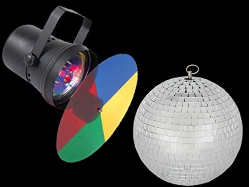 30cm Mirrorball & Pinspot Package DJ Disco Party Mirror Ball