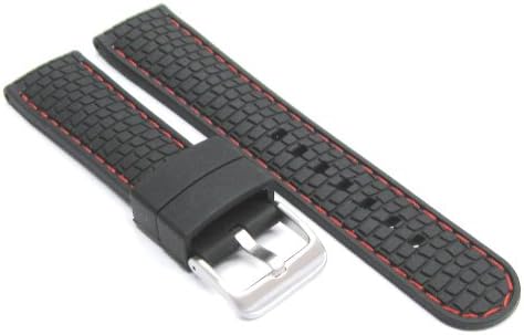22mm Rubber Diver Strap Band for Tag Heuer Maratac Red #3r