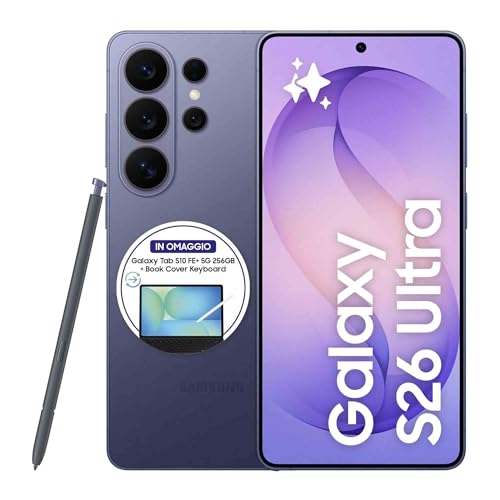 Samsung Galaxy S26 Ultra Smartphone AI, 512GB, 3 anni di Garanzia, Privacy Display Integrato, Processore Potente, Assistente Foto, Camera 200 MP, 5000 mAh, Cobalt Violet [Versione italiana]