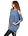 Verdusa Women's Cold Shoulder Long Sleeve T-Shirt Tops High Low Casual Loose Dress Blue M