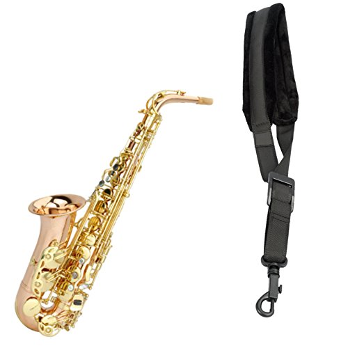 EaseIcon Luxury Fashion Flannelette Sax Neck Strap [Extra Comfortable Design] Adjustable Hook Harness Belt - Ideal for Alto, Tenor, Baritone, Soprano Saxophones (Black) - Thumbnail 7