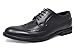 Bruno Marc Men's Prince-10 Black Leather Lined Wing-Tip Dress Oxfords Shoes - 10 M US