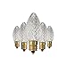 Holiday Lighting Outlet Faceted C7 Christmas Lights | Sun Warm White LED Light Bulbs Holiday Decoration | Warm Christmas Decor for Indoor & Outdoor Use | 2 SMD LEDs in Each Light Bulb | Set of 25