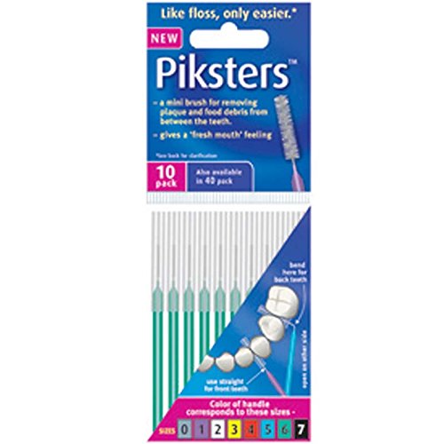 Piksters Interdental Brushes, Pack of 10, Green, 0.80 mm, Value Pack of 3 (3 x 10 Pieces)