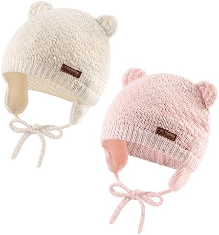 JANGANNSA Cute Knitted Boys Girls Christmas Beanie Warm Earflap