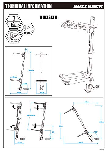 6 BUZZRACK+Ski+Rack+Mounted+Snowboard