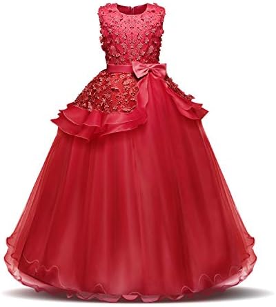 Girl Sleeveless Embroidery Princess Pageant Dresses Kids Prom Ball Gown Flower Dress Bow Decoration Children S Sweet Cute Princess Dress Children S Pettiskirt Mesh Multi Layer Costumes Buy Online At Best Price In Uae