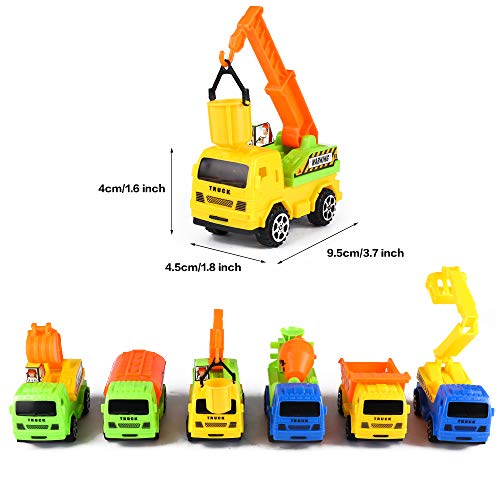 EsOfficce Construction Vehicles Set, Pull Back Vehciles,Die Cast Constructions Trucks, Construction Toys Set with Road Signs Tools and Street Play Mat, Engineering Vehicles for Kids 3 + - Thumbnail 5