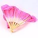 WHATWEARS 1.8m Colorful Belly Dancing Silk Bamboo Veils Dance Long Fans