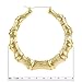GemGem Jewelry Round Hollow Casting Bamboo Hoop Pincatch Earrings (3.5 inches, Gold Color)