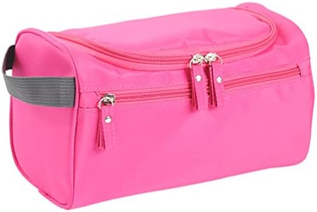 AHCUTE Travel Luggage Organizer Bag with Hanging Hook Bathroom Shower Toiletry Wash Bag (Rose Red)