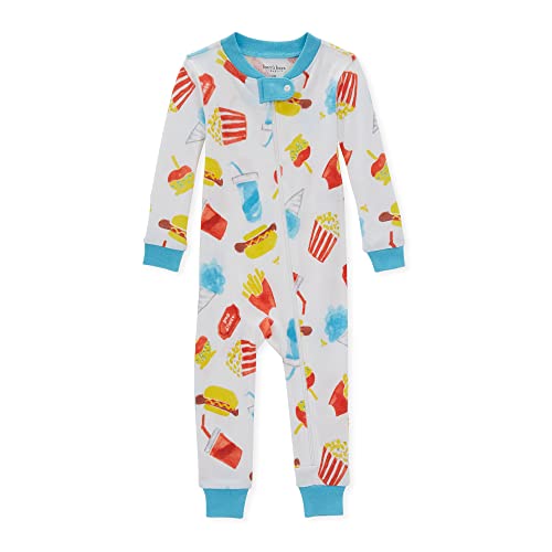 Burt's Bees Baby Boy's Baby Pajamas, Zip-Front Non-Slip Footed Sleeper Pjs,  100% Organic Cotton, Boardwalk Tre